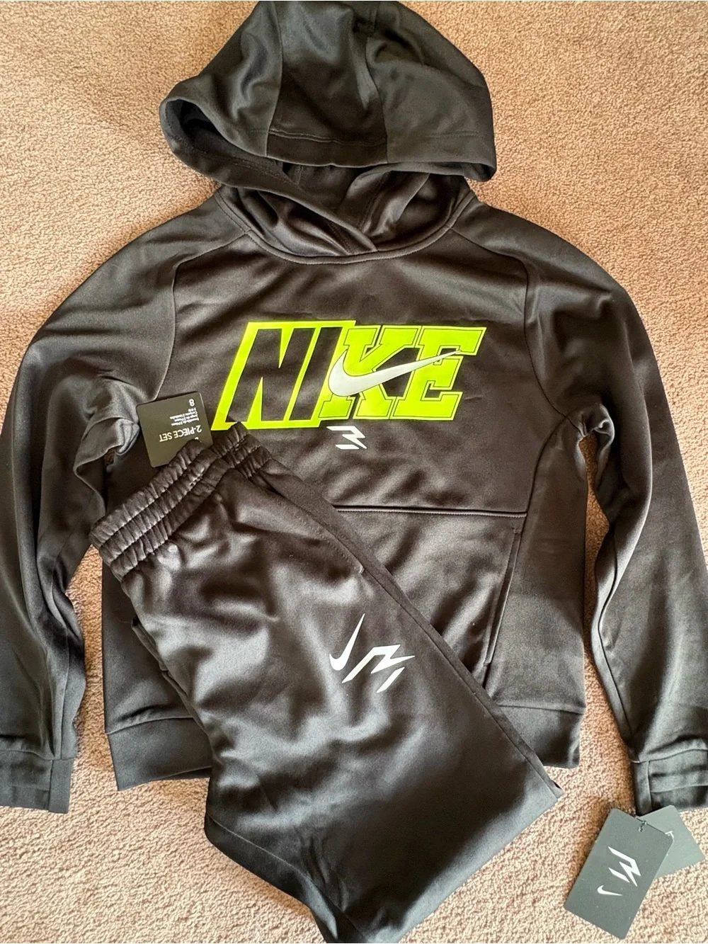 Nike Kids Boys track hoodie jogger pants sports athletic set size 8 NWT